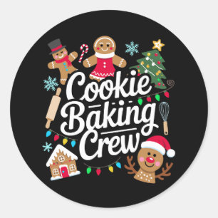 Adesivo Equipe de Assar Biscoitos Natal Renas de Biscoito