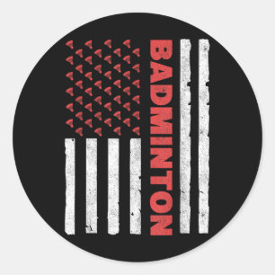 Adesivo Equipe de Badminton Bandeira Americana EUA Badmint