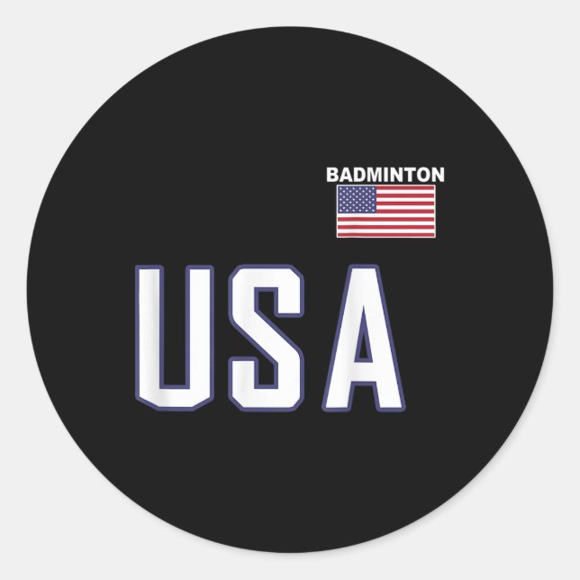 Adesivo Equipe de Badminton da Bandeira dos EUA Equipament (Frente)
