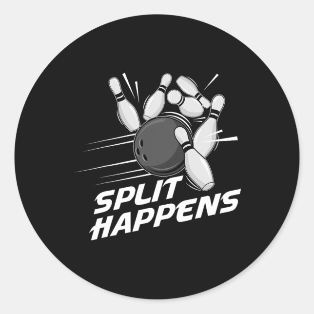 Adesivo Equipe de Boliche Funny Split Happens Time de Boli (Frente)