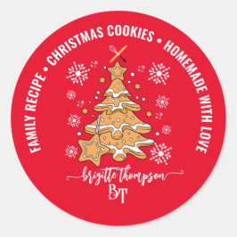 Adesivo Equipe de Bolinhos da Árvore de Natal Vermelha Faz