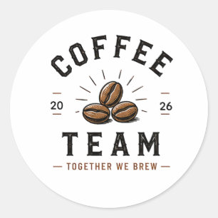 Adesivo ☕ Equipe de Café Logotipo do Uniforme da Equipe de