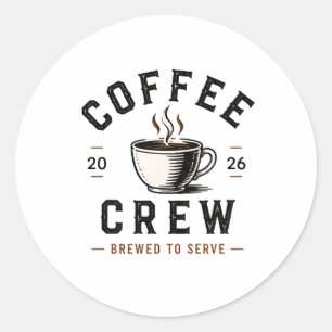 Adesivo ☕ Equipe de Café Vintage Logotipo de Uniforme de F