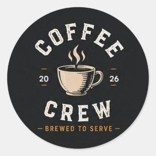 Adesivo ☕ Equipe de Café Vintage Uniforme de Funcionários