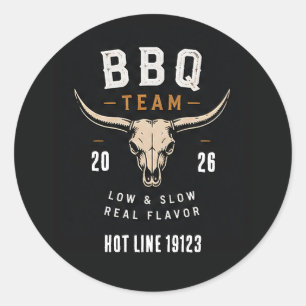 Adesivo 🐂 Equipe de Churrasco Smokehouse Restaurante Staf