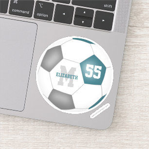 Adesivo Equipe de cinza de Teal colorido futebol feminino