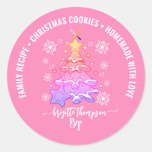 Adesivo Equipe de Confeitaria de Árvore de Natal Cor-de-Ro