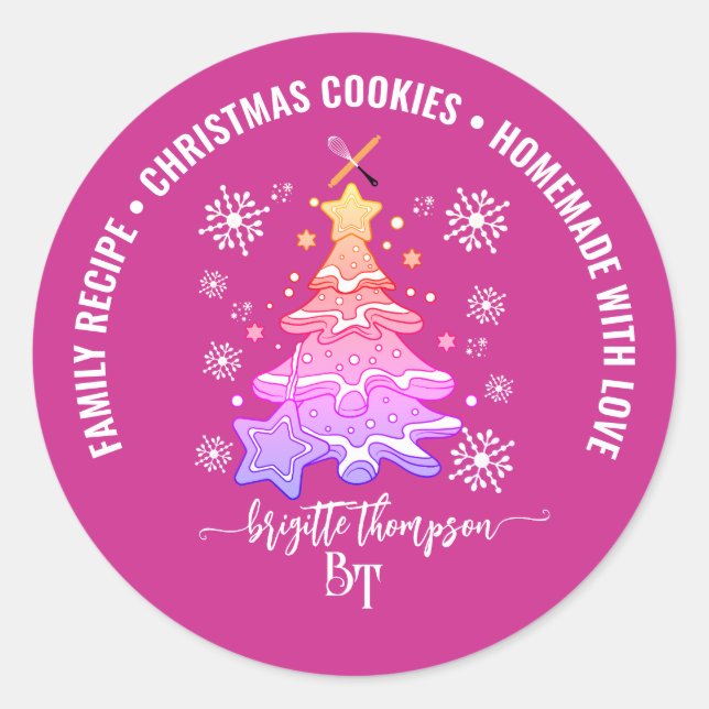 Adesivo Equipe de Confeitaria de Biscoitos de Natal Violet (Frente)