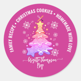 Adesivo Equipe de Confeitaria de Biscoitos de Natal Violet