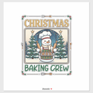 Adesivo Equipe de Confeitaria de Natal Boneco de Neve Chef