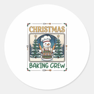 Adesivo Equipe de Confeitaria de Natal Boneco de Neve Chef