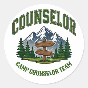 Adesivo 🌲 Equipe de Conselheiro de Acampamento Tipografia
