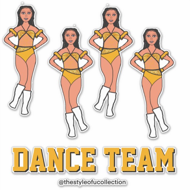 Adesivo Equipe de dança personalizada Pedras de girassol n (Frente)