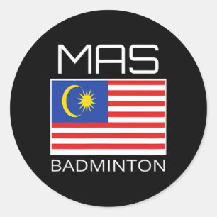 Adesivo Equipe de Dminton da Malásia - Atleta Mas Bandeira