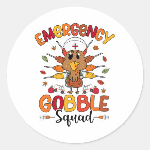 Adesivo Equipe de Emergência Gobble Enfermeira de Peru Fun