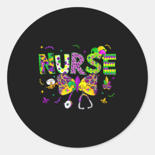 Adesivo Equipe de Enfermeira Engraçada do Mardi Gras Estet