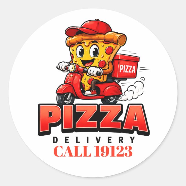 Adesivo Equipe de Entrega de Pizza Uniforme 👕🚚 (Frente)