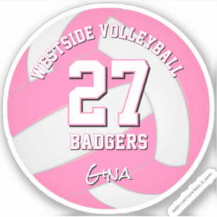 Adesivo equipe de esporte rosa colorido voleibol