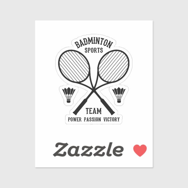Adesivo Equipe de Esportes de Badminton (Folha)