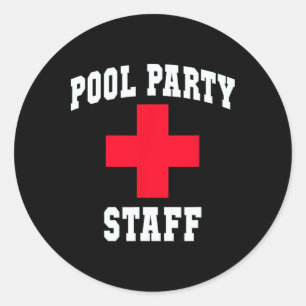 Adesivo Equipe de Festa de Piscina Sarcástica Férias na Pr