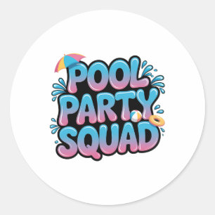 Adesivo Equipe de Festa na Piscina Cruzeiros de Aniversári