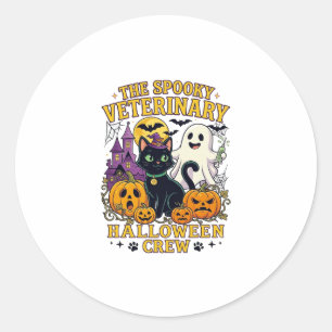 Adesivo Equipe de Halloween Veterinária Assustadora Gato P