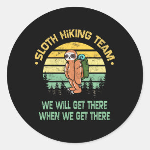 Adesivo Equipe de Hiking de Preguiça Caminhante Acampador 