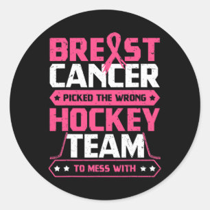 Adesivo Equipe de Hockey com Cancer da Mama Friso de Consc