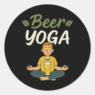 Adesivo Equipe de Ioga de Cerveja para Amantes de Ioga e C