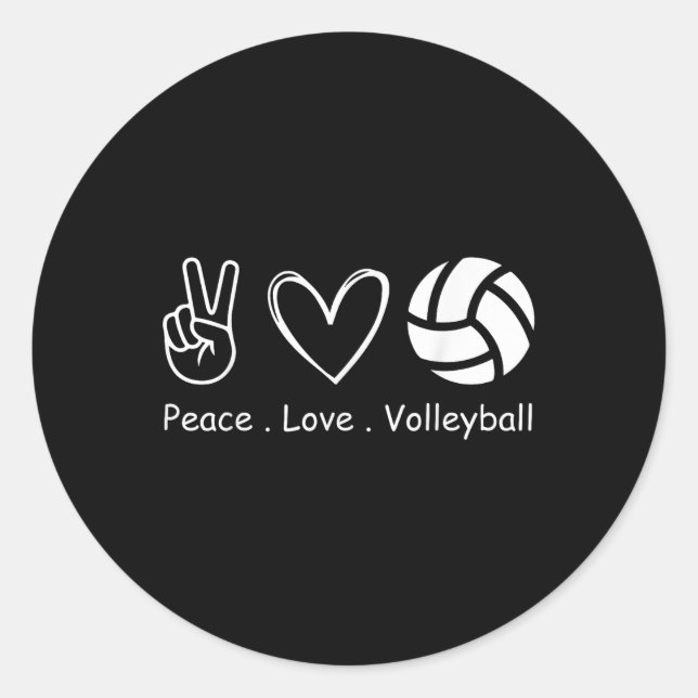 Adesivo Equipe de jogadores de voleibol Peace Love (Frente)