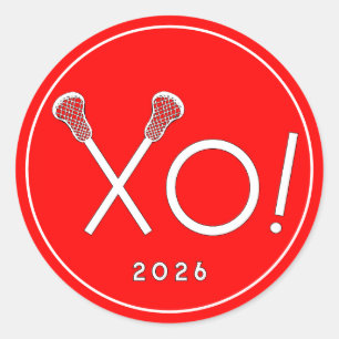 Adesivo Equipe de Lacrosse Vermelho