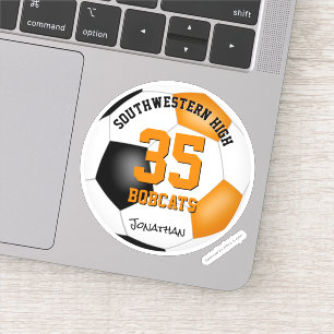 Adesivo equipe de laranja preto cores futebol masculino