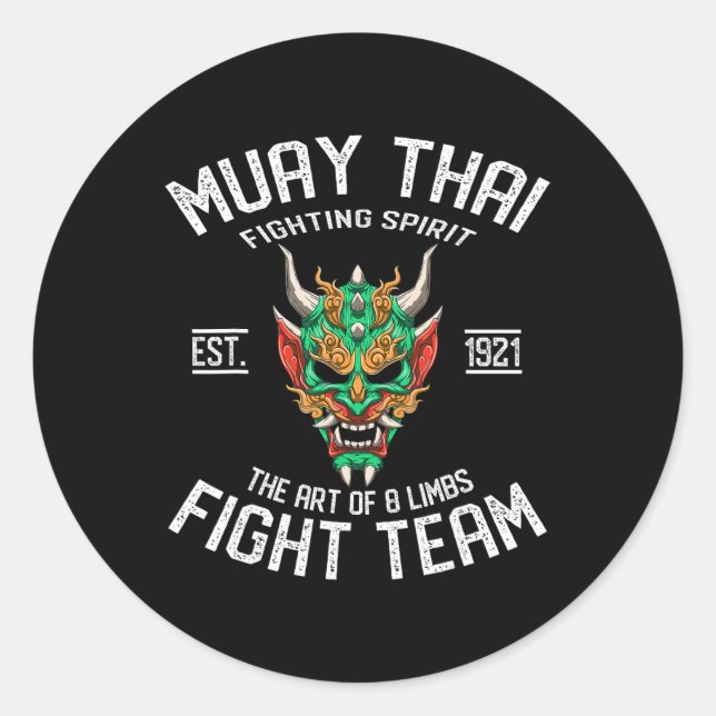 Adesivo Equipe de Luta Muay Thai Oni - Kickboxing (Frente)