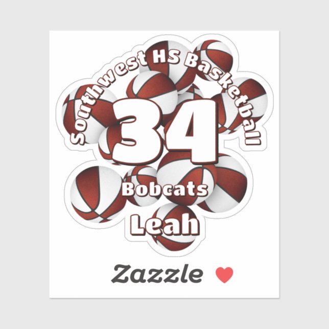 Adesivo equipe de maroon cola basketball crianças esportes (Folha)