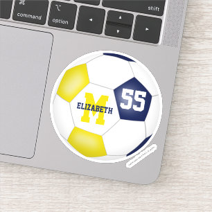 Adesivo equipe de ouro azul colorido futebol feminino