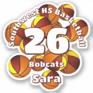 Adesivo equipe de ouro de maroon cores basketball nome da