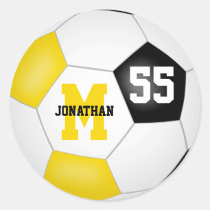Adesivo equipe de ouro negro colorido bola personalizada