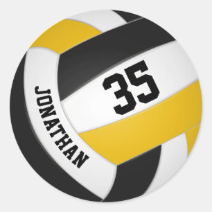 Adesivo equipe de ouro negro cria vôlei de meninas