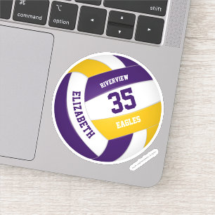 Adesivo Equipe de ouro roxa coloração voleibol feminino