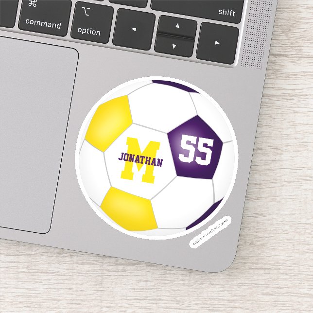 Adesivo equipe de ouro roxo colorido futebol feminino (Detalhe)