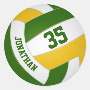 Adesivo equipe de ouro verde cores voleibol feminino