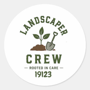Adesivo 🌿 Equipe de Paisagismo Cuidado com o Jardim Vinta