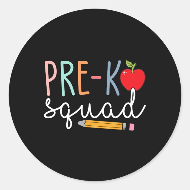 Adesivo Equipe de pré-escola volta às aulas  (Frente)