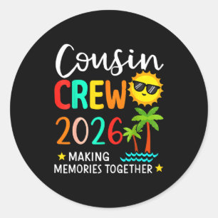Adesivo Equipe de primos 2026 criando memórias verão famíl
