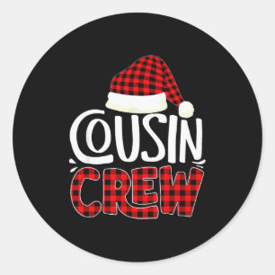 Adesivo Equipe de Primos Grupo Familiar de Pijama de Natal