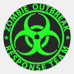 Adesivo Equipe de Resposta a Surtos de Zumbis Verde Neon