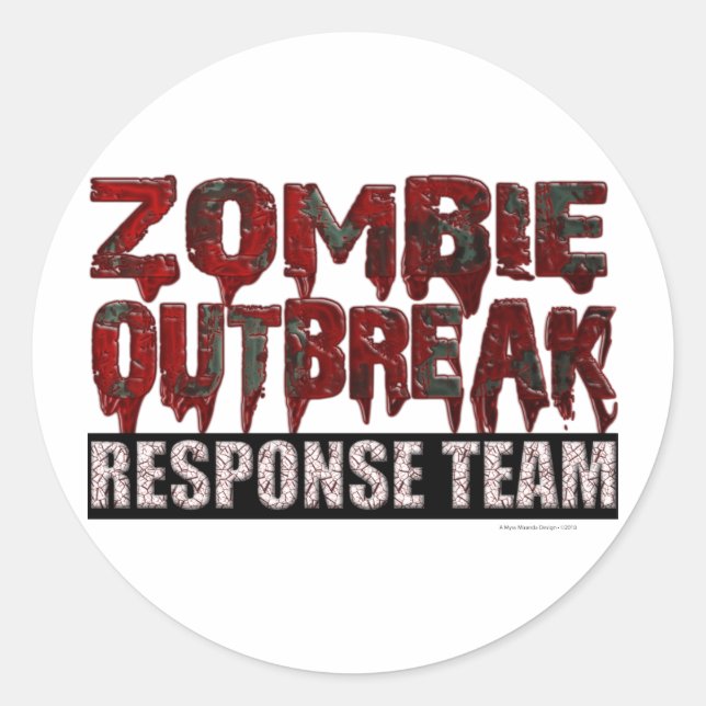 Adesivo Equipe de Resposta de Surto Zombie (Frente)