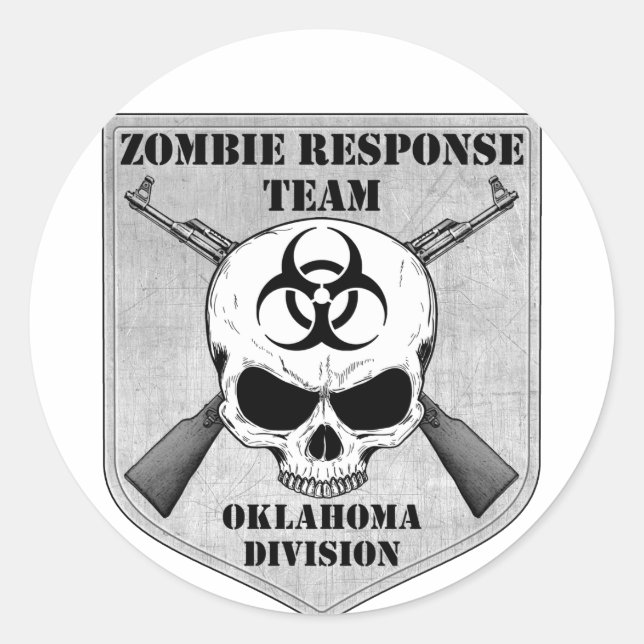 Adesivo Equipe de Resposta Zombie: Divisão de Oklahoma (Frente)