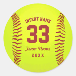 Adesivo Equipe de Softball Personalizada