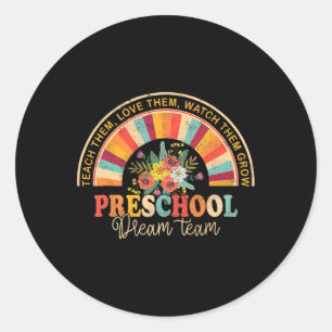 Adesivo Equipe De Sonhos De Pré-Escolas Groovy De Volta Ao